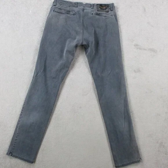 Armani Jeans Womens 32 Gray Denim Chino Slit Pockets Giorgi Comfort Fabric - Picture 3 of 16